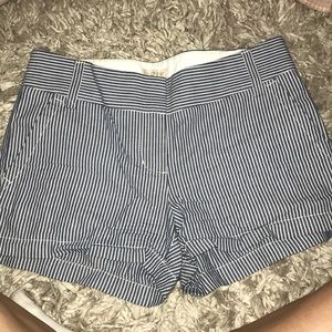 J. Crew blue and white striped shorts